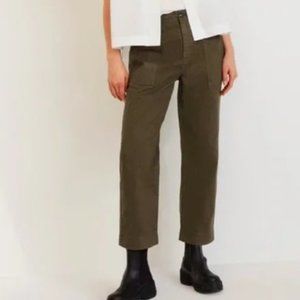 Everlane - The Organic Cotton Herringbone Pant - Size 10 - Olive